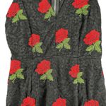 Forever 21 Black and Red Rose Lace Y2K Midi Dress V-Neck Sexy Gothic Large Sleeveless Sexy Photo 5