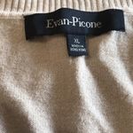 Evan Picone  Cream Cable Knit Rayon Nylon XL Scoop Neck Short Sleeve Sweater Top Photo 3