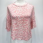 Missguided Pink and Ivory Leopard Print Short Sleeve Cropped Tee S/M Photo 1