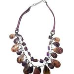 Purple and Brown Rock and Shell Necklace Photo 0