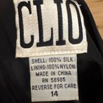 Vintage Y2K Clio Sz Large Red Black Silk Mandarin Asian Jacket Flapper Dress Set Photo 13