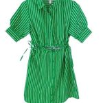 Walter Baker Cut Out Midriff Cotton Meera Dress Green Kelly Stripe size S NWT Photo 4