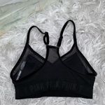 PINK - Victoria's Secret VS PINK SPORT PLUSH BLACK VELVET AND MESH LIGHTLY LINED SPORTS BRA Photo 3