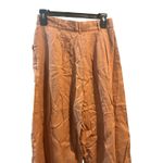 ASOS Tan Linen Blend Pleated Cropped Wide Leg Pants Casual Womens‎ Photo 4