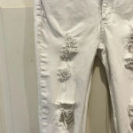 Kancan White Mid Rise Skinny Distressed‎ Destroyed Ripped Jeans size 5 / 26 Photo 1