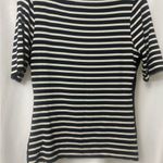 White House | Black Market  Black and White Striped Long Sleeve Top Photo 3