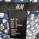 H&M  blue black and white all over print shift dress size 4 Photo 4