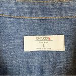 Untuckit for Her Serena Shirt Blue Denim Cotton Western Long Sleeve Snap Size 6 Photo 7