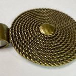 Vintage Brass/ Gold Round Pendant Photo 3