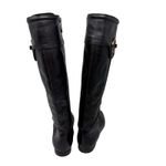 Tory Burch Selma Black Leather Knee High Riding Boots Gold Logo Women’s Size 7 Photo 5