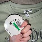 NWT Green Cropped London Crystal Sweater Size L Photo 5