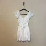 La Vie Rebecca Taylor Womens White Linen Short Playsuit Romper Size XS‎ Photo 2