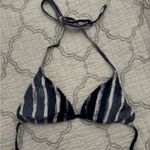 Navy and White Striped Bikini Top Blue Photo 0