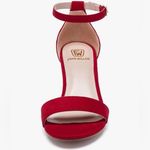 NEW Open Toe Low Chunky Short Heels Ankle Strap Block Wedding Pump 7.5 Red Photo 7