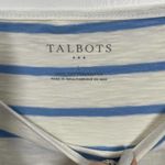 Talbots  Embroidered Striped Tee Shirt Size Large Photo 2