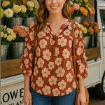 LC Lauren Conrad Lauren Conrad Blouse Romantic Cottagecore Feminine Chic Lightweight Boho Floral Photo 1