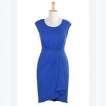 Eshakti Cotton Cap Sleeve Shift Dress in Royal Blue Custom Size Photo 0