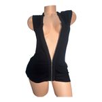 Design History  Womens size small zip-front vest top black sleeveless front zip Photo 2