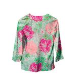Lilly Pulitzer Lilly Pulitzer Amelia Island Floral Print Top Beach Walk 3/4 Sleeve Size XS Photo 4