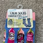 Little Blue House by Hatley women’s crew socks Northern Wine pink green blue Photo 2