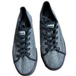 Keds Designer Lace Up Metallic Silver Sweatshirt Sneakers Low Top Shoes Photo 0