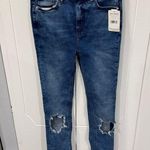 Free People NWT Turquoise High-Rise Busted Skinny Jeans Photo 3