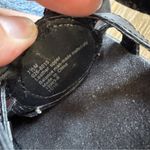 Strictly Comfort Black Leather Strappy Sandals Women 7.5 Low Wedge Shoes Comfort Photo 7