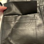 Shinestar Black  leather skirt front double pockets front zip mini Photo 2