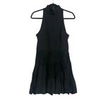 Alice + Olivia Mock Neck Wool Blend Pleated Skirt Black Mini Dress Photo 1