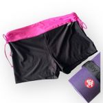 new Marika Tek Pisces Scrunch Tie Waist Yoga Short Black + Fuchsia Large Photo 2
