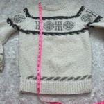 Vintage Handmade Knit 100% Wool Sweater Size XS / S Crew Neck Pullover Cream Photo 4