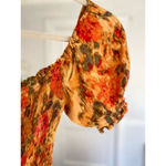 Olivaceous  Floral Midi Dress Puff Sleeve Boho Cottagecore Romantic Spring Summer Photo 5