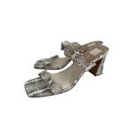 DOLCE VITA Women's Snake Print Leather Double Strap Sandals Heels Size 14 NWOB Gray Photo 9