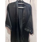 Black Satin Kimono Robe Full Length Plus Size XXL XXXL Photo 2