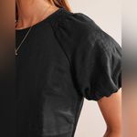 NWT Boden linen Black Puff Sleeve detail mini Dress smocked size 6 TALL Photo 3
