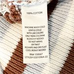 Altar'd State  Cropped Balloon Sleeve Striped Crochet Sweater Blue Brown Medium Photo 3