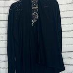 Cable & Gauge  Black Lace Open Front Cardigan Women’s M Sheer Draped Overlay Photo 0