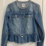 Kensie  FRAYED NECK JEAN JACKET Photo 0