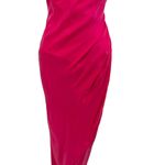 Lovers + Friends Lovers and‎ Friends Noah Wrap Dress Slip Sleeveless Satin Hot Pink Size Small Photo 4