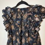 Ulla Johnson  Elisa Top Twilight Size 0 Ruffle Flutter Short Sleeve Tie Neck Boho Photo 12