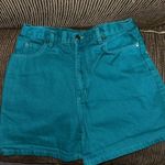 90s VTG HONORS HIGH RISE TEAL DENIM MOM SHORTS Green Size 27 Photo 4