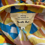 Anthropologie Danielle Kroll Brooklynite Blouse Yellow Multicolor Size Medium Photo 9