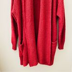 Pilcro  by Anthro. Open Front Cardigan Maroon Sz Medium Photo 2