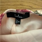 Lulus  - Alaia Floral Satin Backless Midi Dress in Pink Peach & Green Photo 2