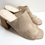 BP Mules Womens Size 10 Tan Slip On Open Toe Block Heel Fabric Upper Photo 0