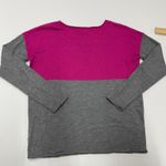Splendid Sweater Womens Small Pink Gray Colorblock Long Sleeve Knit Top Photo 1