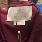 Gal Meets Glam  Luella Ruched-Shoulder Crop‎ Jumpsuit Burgundy  12 Wide Leg NWT Photo 9