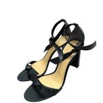 Alexandre Birman  Clarita 90 Black Bow Leather Ankle Tie Open Toe Heels Photo 2
