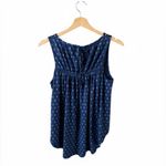 Gap  Navy Patterned Sleeveless High-Low Sleeveless Blouse Photo 2