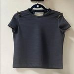 ZARA  | Elegant Gray Rhinestone Top Small Photo 0